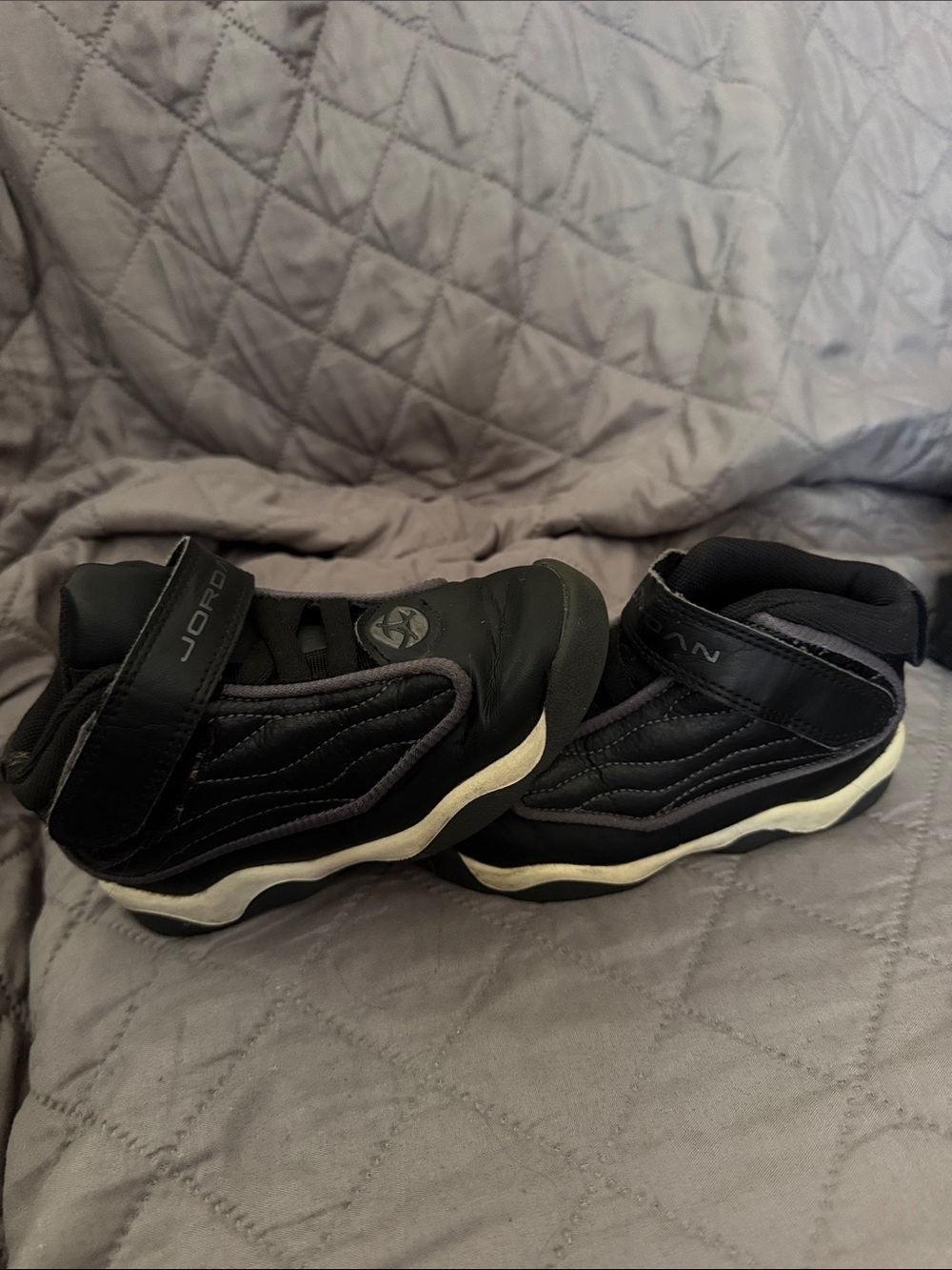 Jordan Black Mid-Top Athletic Shoes with Cream Soles